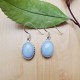 Earrings Agate Blue Lace Oval Drop 